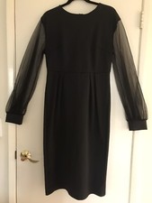 SHEIN Black Dress Sheer Long Cuff Sleeves Knee Length XL