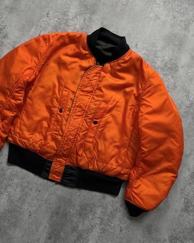 Vintage 80s ALPHA INDUSTRIES MA-1 USAF MIL-J-82790J Reversible Jacket Medium USA - Picture 13 of 21