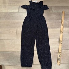 JUSTICE GIRLS BLACK GLITTER ONE PIECE ROMPER NEW SIZE 12
