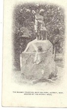 Vintage 1910 PC; Newsboy's Fountain, Belle Isle Park, Detroit, Mich.