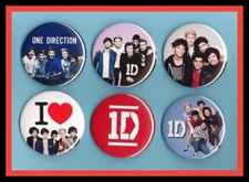 One Direction - 1D  / 6 X 56mm Badges / Pins - You Don't Know You're Beautiful