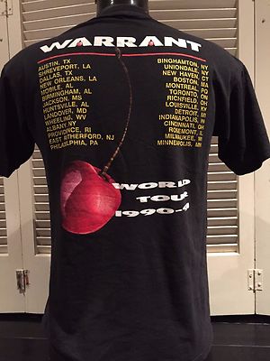 Vintage Warrant 1990 Cherry Pie Tour Shirt Size M/L Rock Metal | eBay