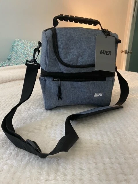 MIER Stylish Lunch Bag for Women Insulated Lunch Box Totes, Grey