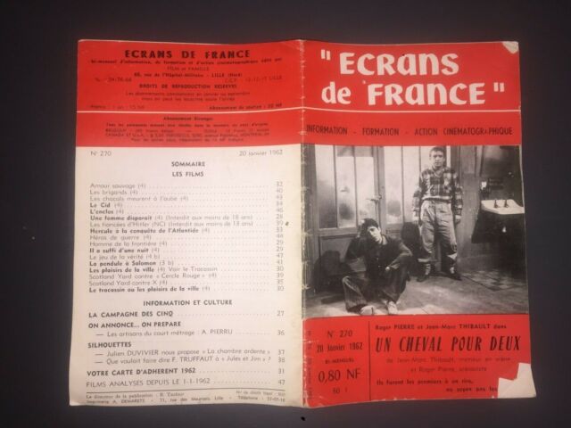 Écrans de France n° 270 janvier 1962