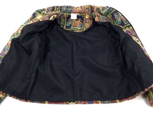 Parsley & Sage Sz Small Art To Wear Elephant Paisley Floral Tapestry Zip Jacket - Picture 12 of 12