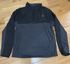 Under Armour Boy Pullover Jacket Youth Large Cold Gear 1/4 Zip Black Zip Pockets