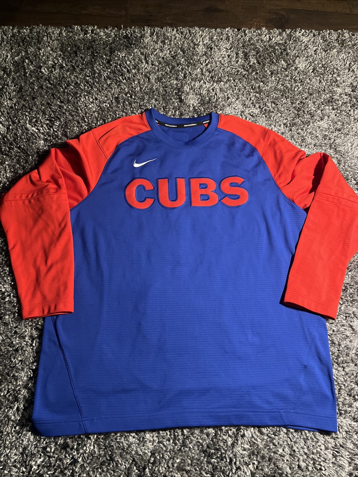 Nike Chicago Cubs MLB Authentic Dri-Fit Long Sleeve Batting Practice Tee  XL EUC