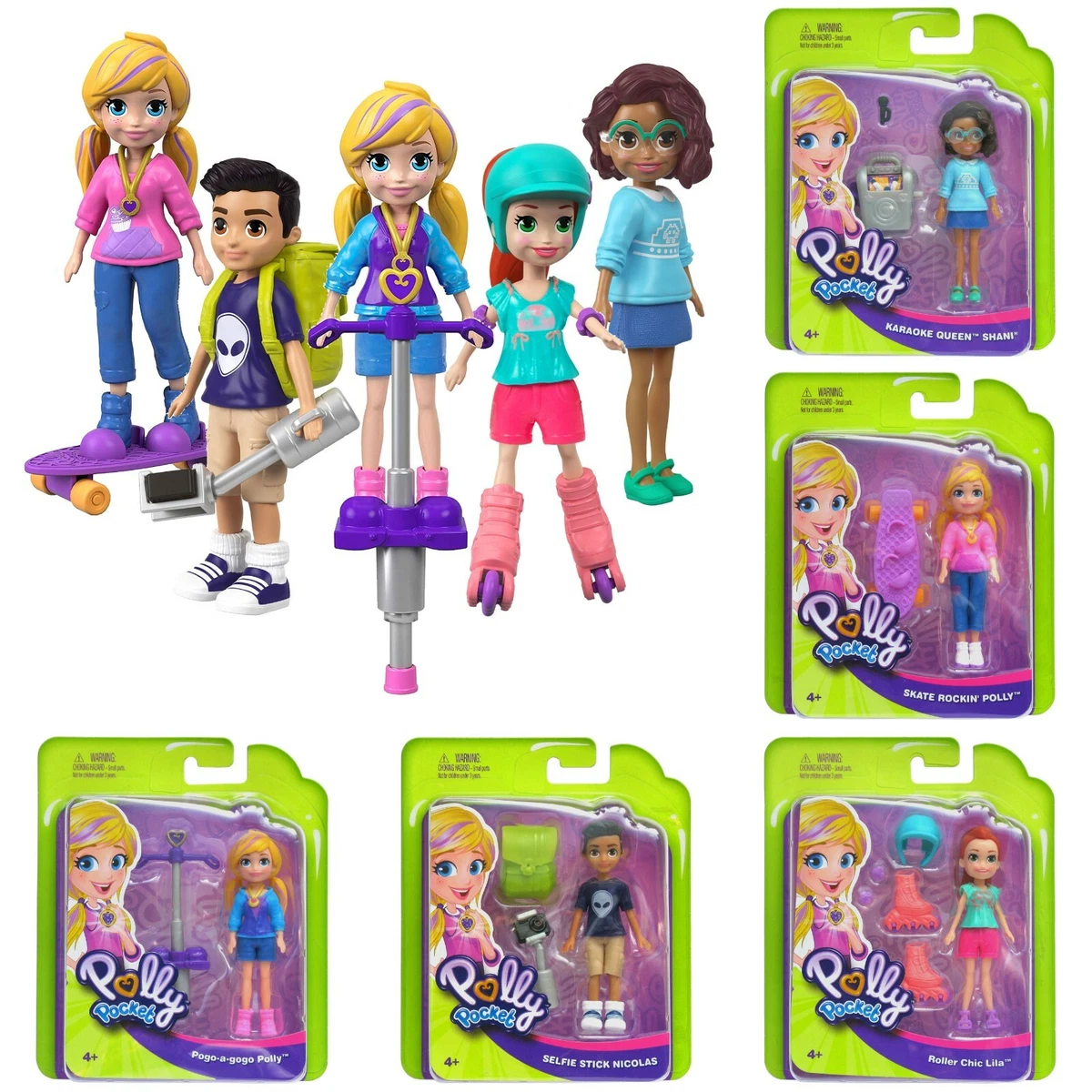 Polly Pocket 9 cm Active Pose Dolls (Choose from Polly, Lila