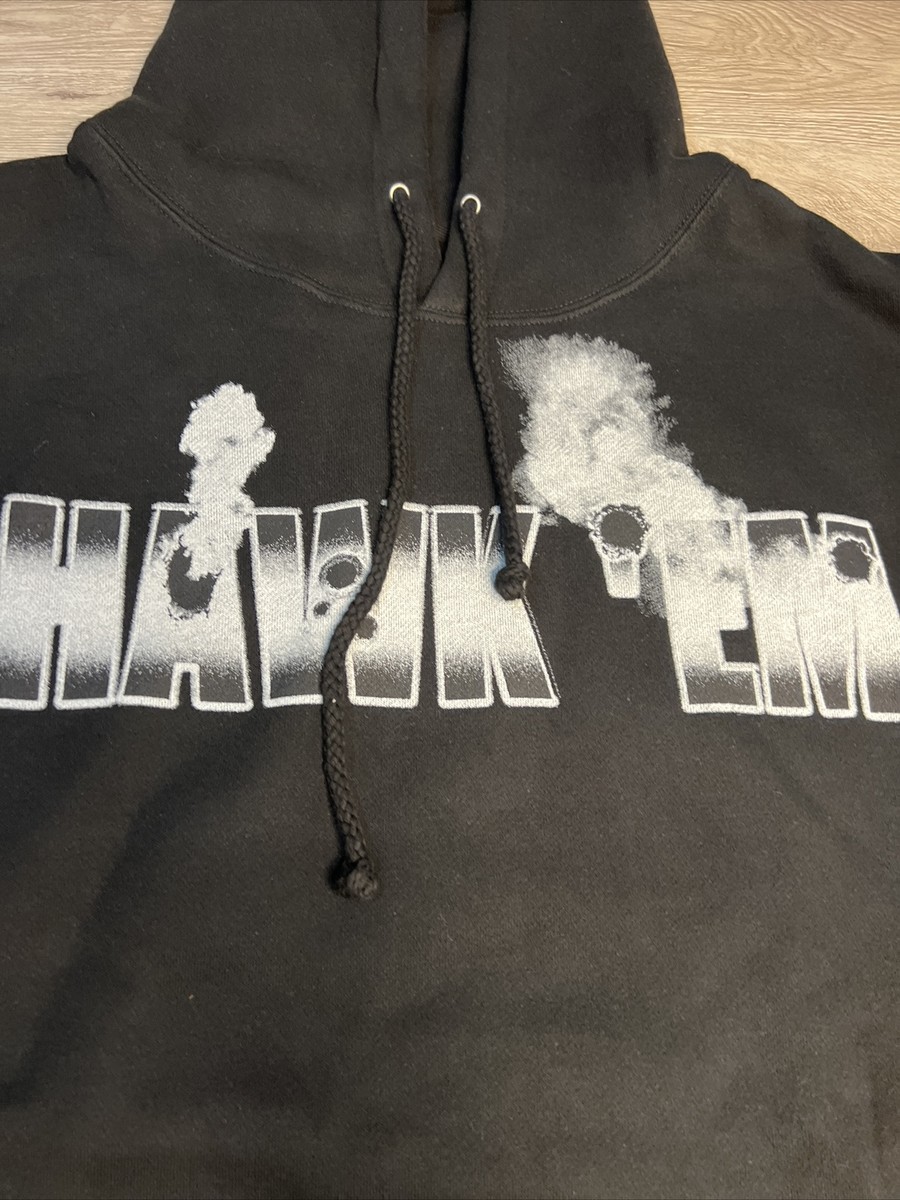 Vlone x Pop Smoke 'Hawk Em' Hoodie Black New Authentic Size Large | eBay