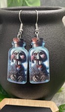 2.5 Silver-tone Movie Slasher Bottle Dangle Earring Set New Free Ship B4065