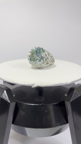 Gorgeous 20 Ct Blue Treated Diamond Ring VVS1 Certified ! Cocktail Ring - Video 1 of 1