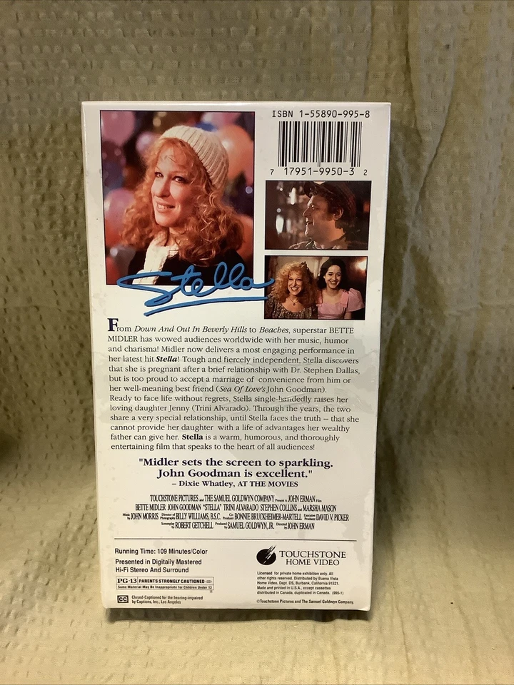 Stella VHS Bette Midler John Goodman Brand NEW Factory SEALED Vintage Foto 4 de 4