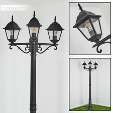 Wege Lampen Garten Laterne 3-flammig Kandelaber schwarz Außen Steh Leuchten Glas