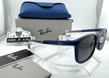 RAY-BAN JUNIOR RJ 9084S 7187T3 BLUE GREY BROWN POLARIZE KIDS SUNGLASSES 47MM NEW