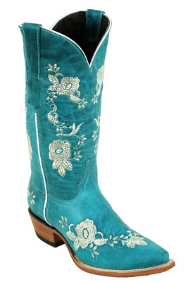 Cowboystiefel Westernstiefel Damenstiefel Neu OVP Türkis SAQ Line Dance Leder 42