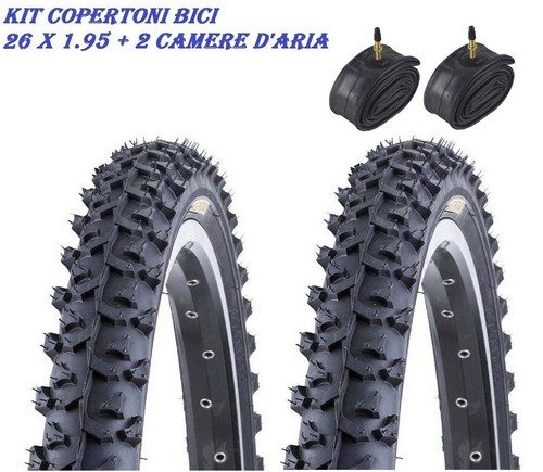 KIT 2 COPERTONI GOMME + 2 CAMERE D'ARIA MTB BICI BICICLETTA 26 X 1.95 | eBay