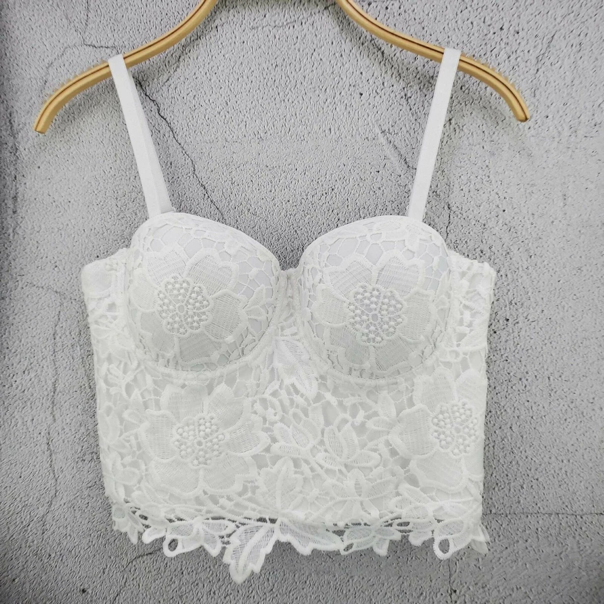 Lady Sexy Lace Tank Bustier Bra Bralette Corset Crop Top Spaghetti