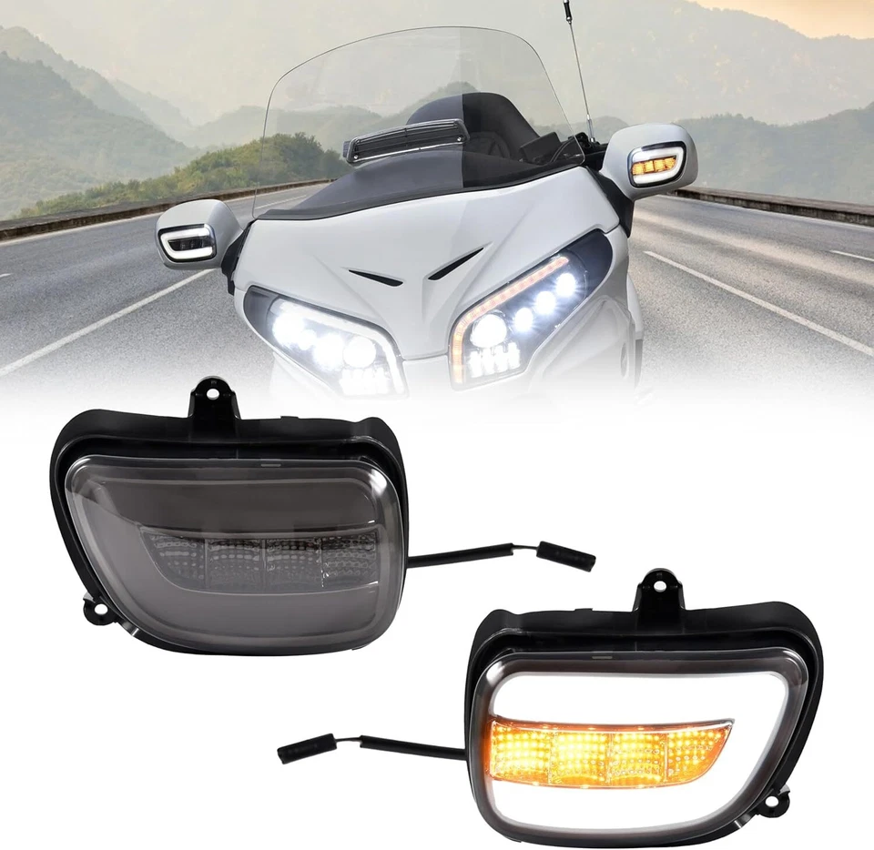 Front LED Turn Signals Lights Fit For Honda Goldwing 1800 GL1800 2001-2017 2016 - Image 2 of 4