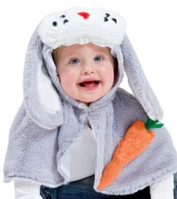 ★ Ostern Osternhase Hase Baby Kostüm Cape Umhang Karneval Kaninchen Grau 98-110