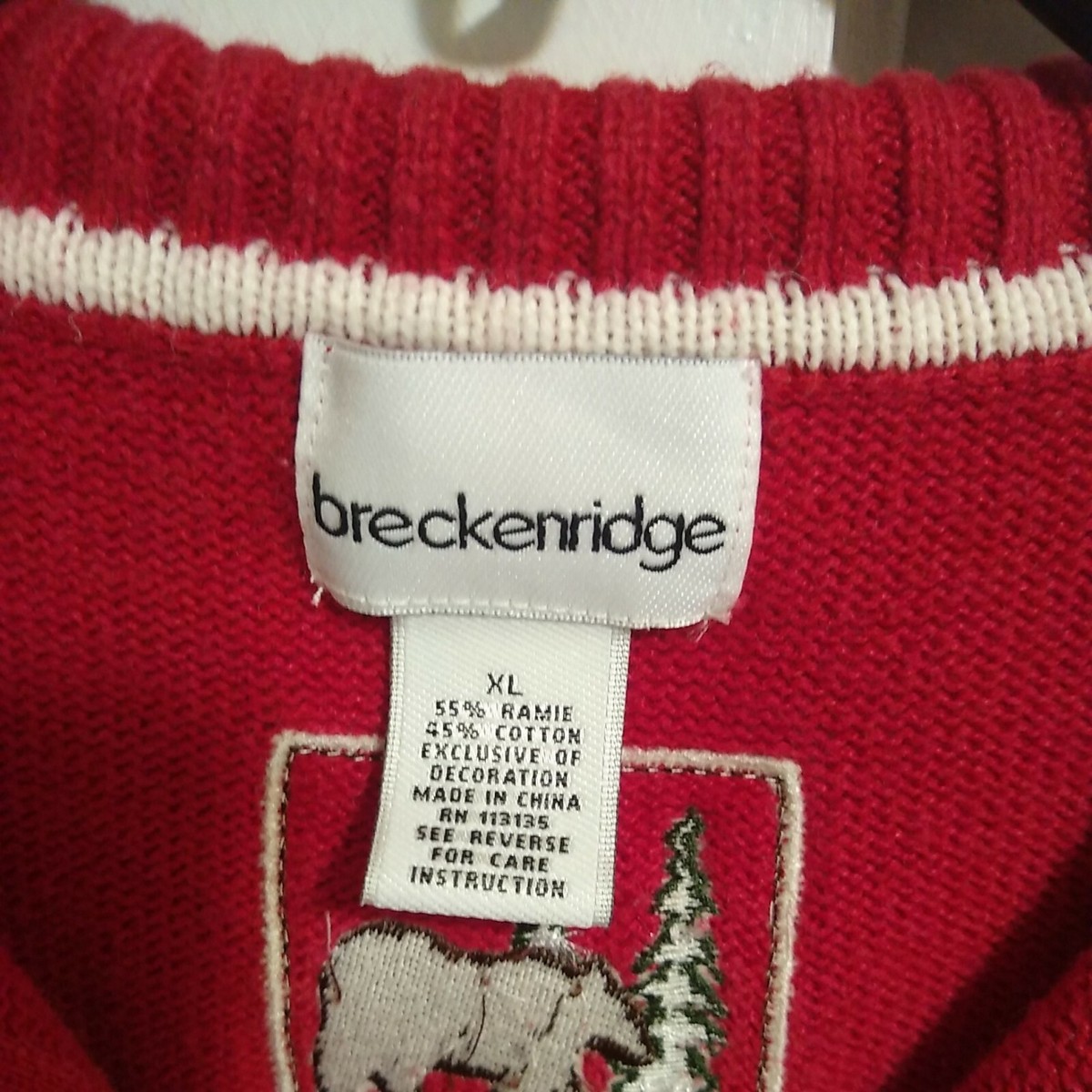 キングダム Breckenridge Red Winter Quarter Zip Sweater Women's XL Animals
