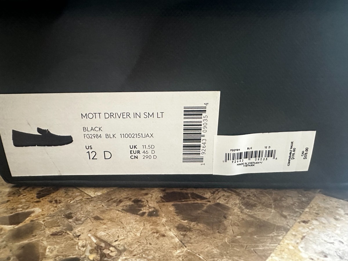 COACH Men's Shoes Loafer Size 12 US Black Leather MOTT DRIVER SIG