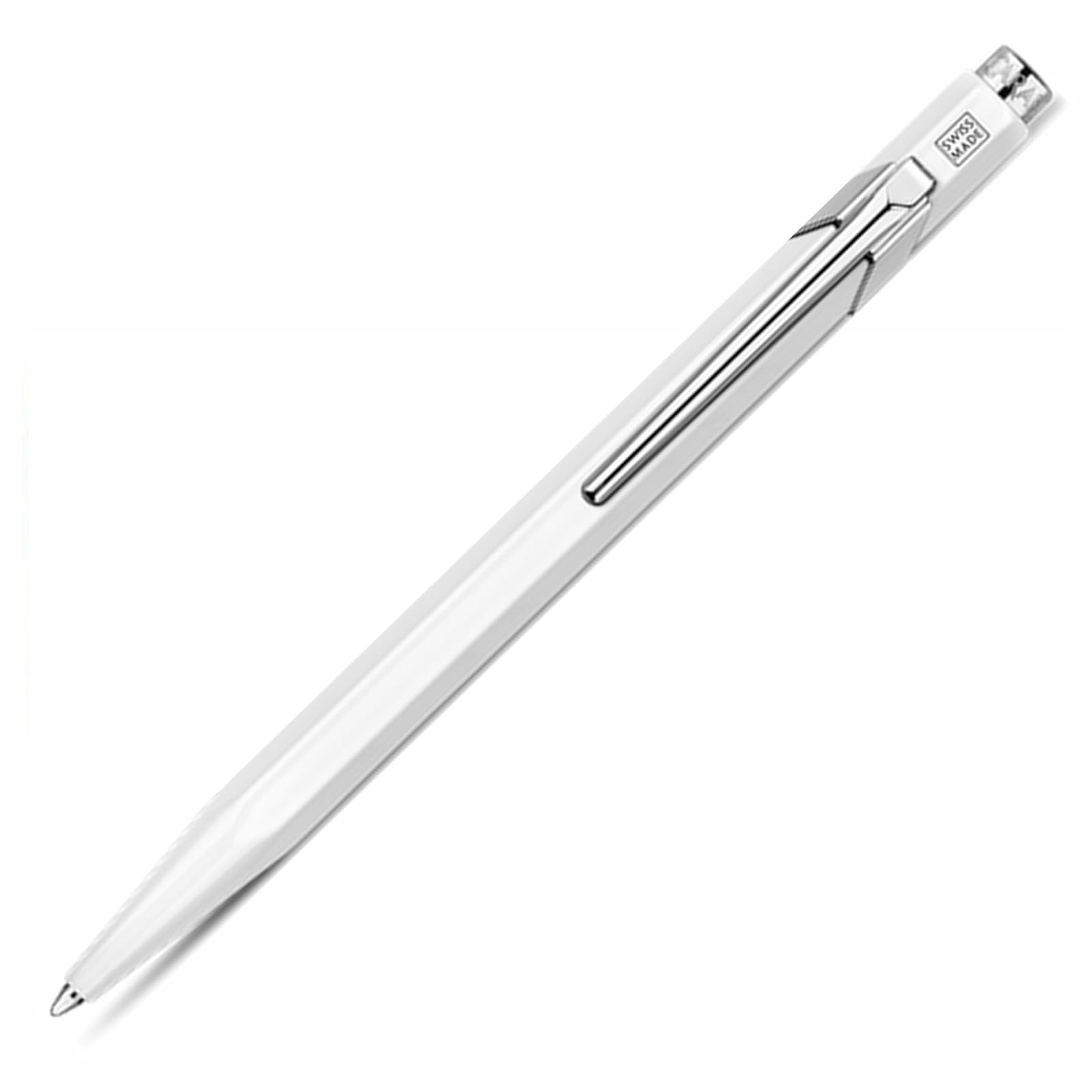 Caran d'Ache Metal Collection Classic Line 849 Ballpoint Pen White - Blue Ink -