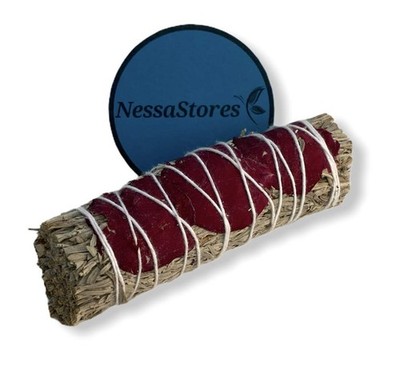 NESSASTORES - Blue Sage + Red Rose Petals Smudge Incense 4'' Bundle 28 pcs 
