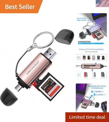 Versatile SD Card Reader - USB-C and USB 3.0 for All Devices, 5Gbps Speed