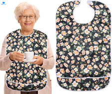 Adult Bibs for Eating, Reusable Elderly Women, Feeding Bibs...