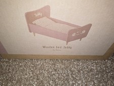 Nuevo Maileg Teddy Mom Rosa Miniatura Madera Cama y Ropa de Cama Nuevo en Caja