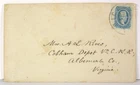 1860s CONFEDERATE CIVIL WAR COVER WITH 10 CENT CONFEDERATE STAMP CSA #11-KB