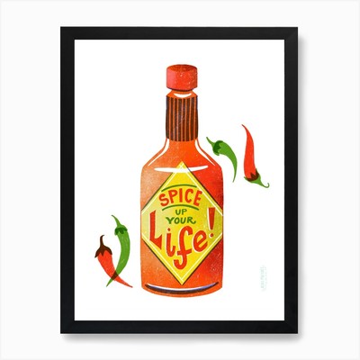 Spice Up Your Life Chili Salsa Kunst Gerahmtes Wandbild Poster Leinwanddruck Bild