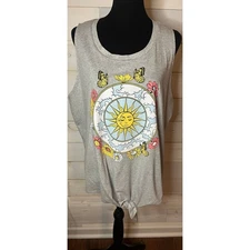 Womens Organic Generation Sun Moon Tank Top Knotted Waist Size 2X Knit T Shirt