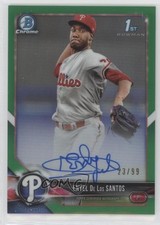 2018 Bowman Chrome Prospect Green Refractor 23/99 Enyel de los Santos Auto 03xg