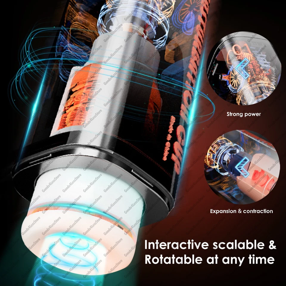 Masturbadores masculinos automáticos manos libres taza giratoria empuje acariciador hombres juguete sexual Foto 3 de 4