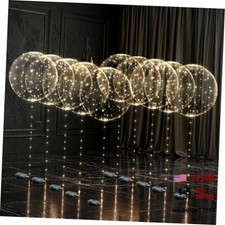 10 Pack 18" Clear Balloons with LED Lights - Light Up Balloons