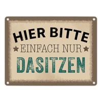 Wartebereich Metallschild In 15X20 Cm Mit Spruch Hier Bitte Einfach Nur Dasitzen