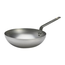 De Buyer Rounded Wok Mineral B Carbon Steel Induction Safe Stir Fry Pan - 28cm