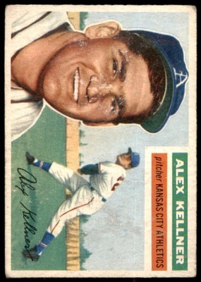 1956 TOPPS ALEX KELLNER 176 POOR BASEBALL KANSAS CITY ATHLETICS