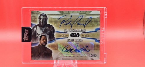 2022 TOPPS CHROME BESKAR THE MANDALORIAN PEDRO PASCAL, CARL WEATHERS DUAL AUTO