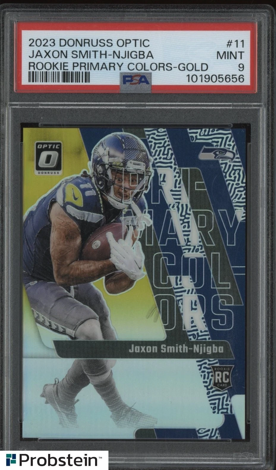 Jaxon Smith-Njigba Panini Donruss Optic Rookie Primary Colors #11 Gold