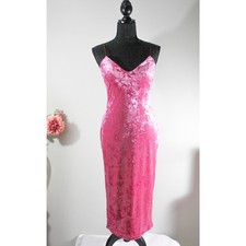 Fashion Nova Pink Velvet Midi Dress Step On The Scene Size L NWT