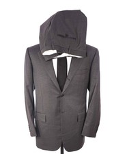  10,000 KITON - Solid Gray 2/3-Btn Roll Lapel Flat Front Wool Suit - 41R