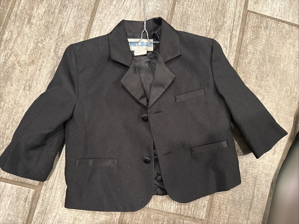 Ребенок ясельного возраста винтажный черный смокинг куртка жилет брюки размер 1 арахисовое масло коллекции - Изображение 4 из 4