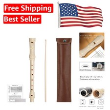 Versatile 8 Hole German Soprano Recorder for Kids - Includes Leather Bag  Chart