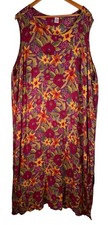 Floral Maxi 100% Rayon Multicolored Rich Reds Yellows, Green Unbranded chest 58”