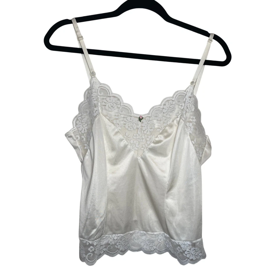 Camisola vintage Sears Daye rosa satinado y encaje coqueta Lolita 36 Foto 3 de 4