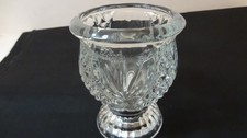 CLEAR CRYSTAL GLASS 4" TALL FOOTED VASE EXCELLENT CONDITION