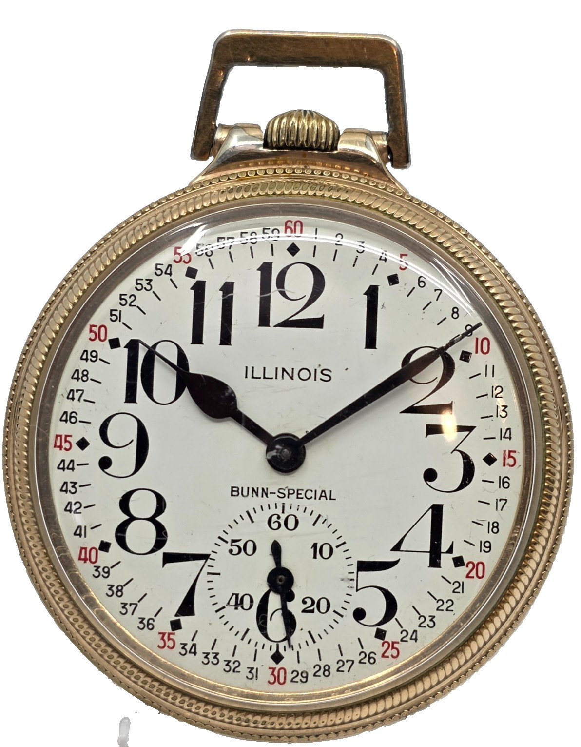 1926 Illinois Bunn Special Signed Dial 21 Jewel 16s Sixty Hour GF Pocket Watch