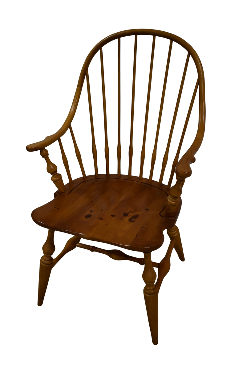 Ethan Allen Country Craftsman Dining Armchair Bowback Pine 19